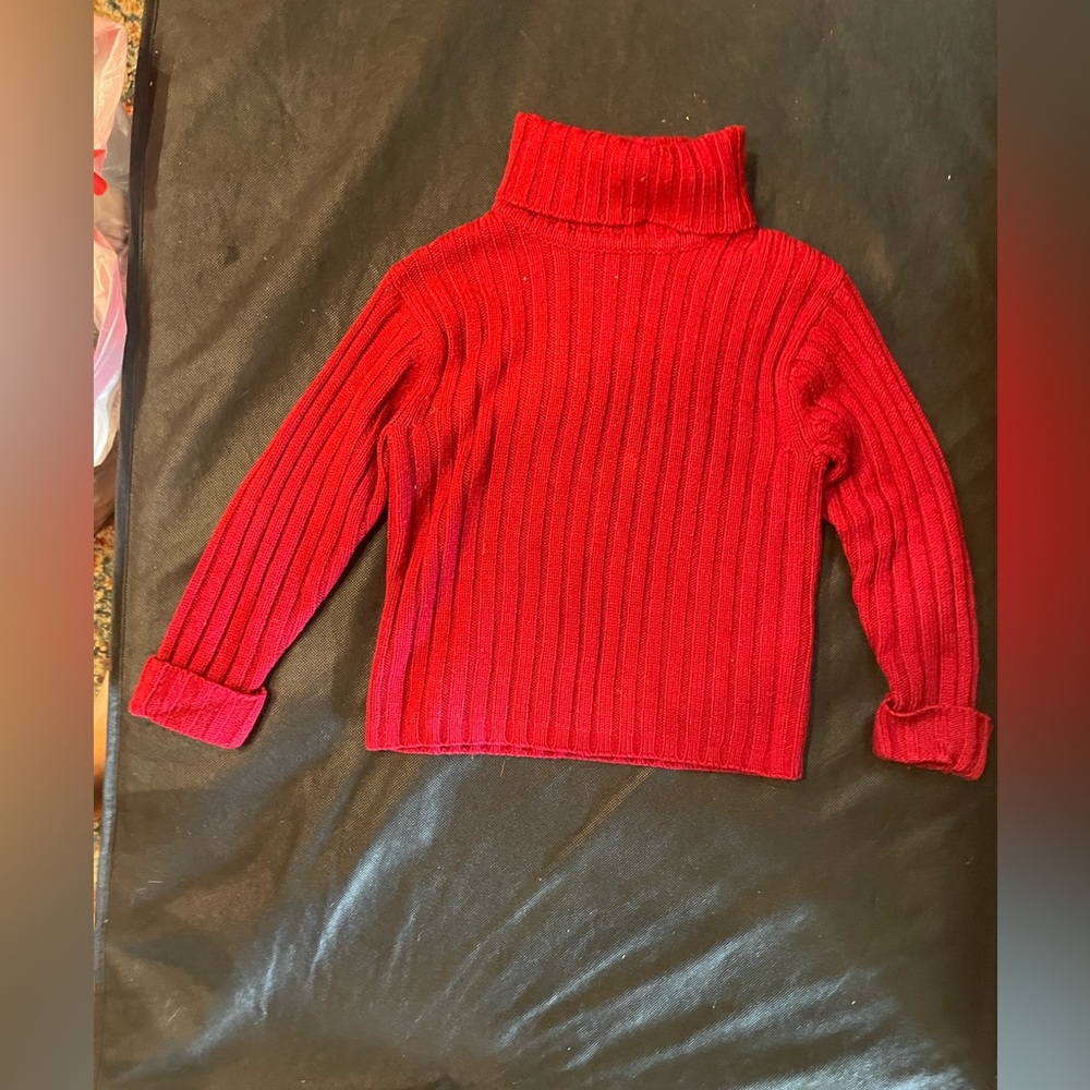 Derek Heart Vibrant Red Turtle Neck Sweater